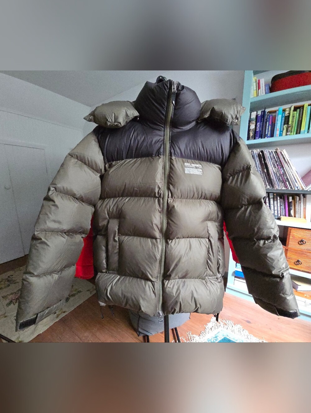 Axel Arigato Two-Tone Olive & Black Oversized Down Jacket